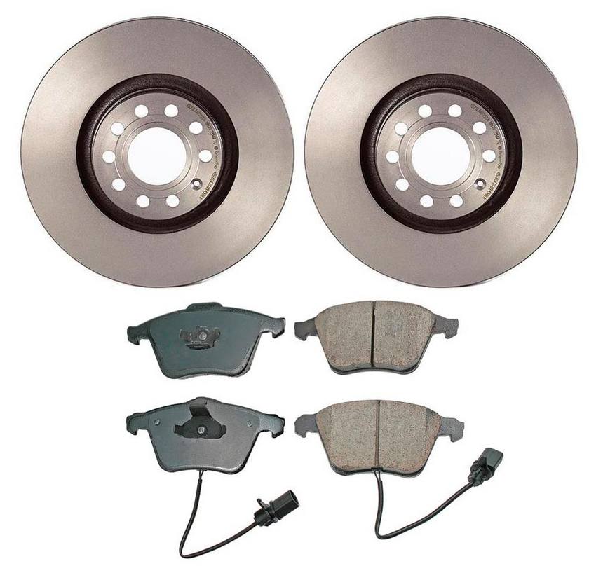 Audi Disc Brake Pad and Rotor Kit - Front (320mm) (Ceramic) (EURO) 8E0698151G - Akebono Euro Ultra-Premium 4115204KIT